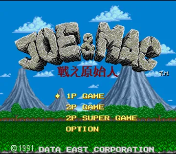 Joe & Mac - Tatakae Genshijin (Japan) screen shot title